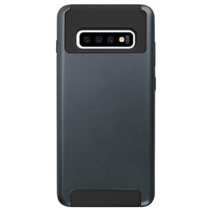 Galaxy S10/S10+ 2 in 1 Anti-Scratch Dual Layer Heavy Duty Tough Armor Hard Plastic Shell Soft Rugged TPU Bumper Shockproof Protective Case