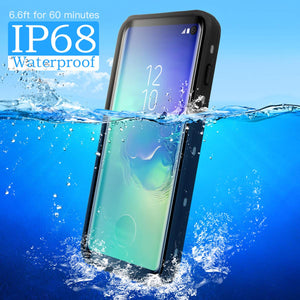 Galaxy S10/Note 9 Waterproof Case IP68 Water Resistant Snowproof Dirtypoof Full Body Protection Transparent Clear Back Case Built-in Screen Protector