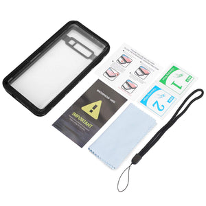 Galaxy S10/Note 9 Waterproof Case IP68 Water Resistant Snowproof Dirtypoof Full Body Protection Transparent Clear Back Case Built-in Screen Protector