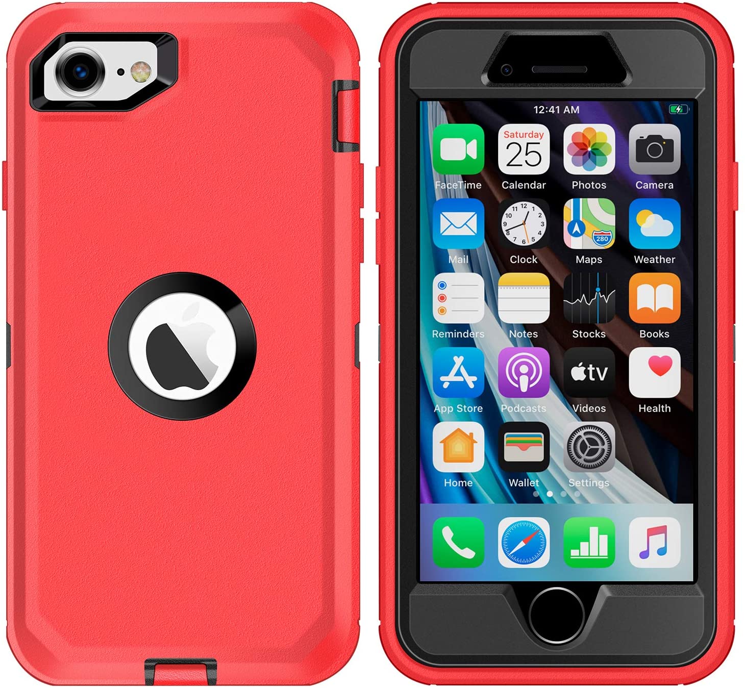 AICase Drop Protection Full Body Rugged Heavy Duty Shockproof Dropproof Dustproof 3-Layer Protective Durable Cover for iPhone SE 2020