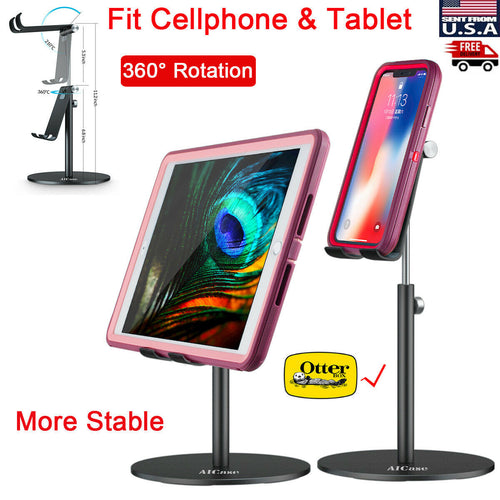 Tall Adjust Tablet Cell Phone Desktop Desk Stand iPad iPhone Mount Holder
