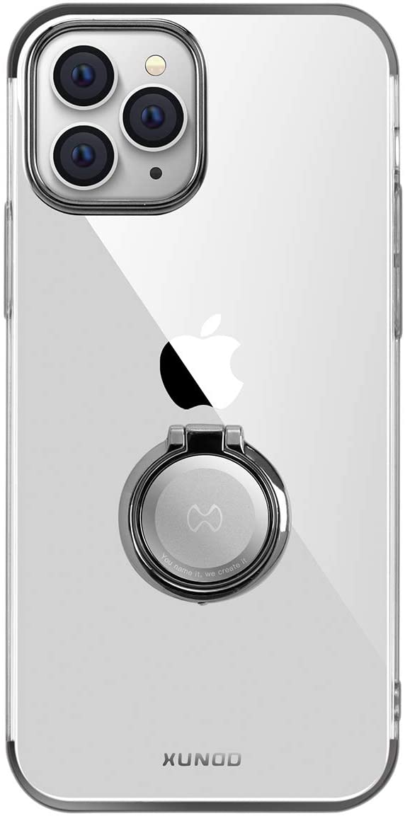 AICase Clear Slim Thin Case with Kickstand Ring Holder for iPhone 12 Max