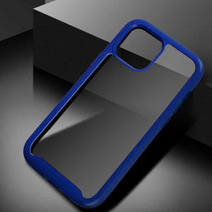 AICase Clear Anti-Slip Hybrid Designed Colorful TPU Bumper Hard PC Transparent Protective Case for iPhone 12 Pro Max