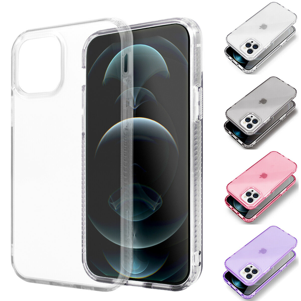 iPhone 12 or 12 Pro Clear Slim Back Shockproof Armor Soft Case Cover