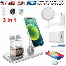 Load image into Gallery viewer, 3 in 1 Charging Station Magnetic Safe Charger Stand Dock for for iPhone 12