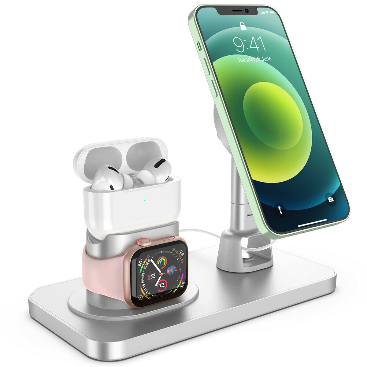 3 in 1 Charging Station Magnetic Safe Charger Stand Dock for for iPhone 12