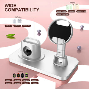 3 in 1 Charging Station Magnetic Safe Charger Stand Dock for for iPhone 12