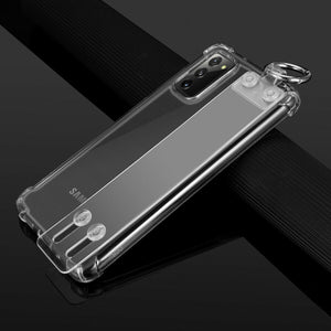 Galaxy S20 Clear TPU Shockproof Phone Stand Cover Case