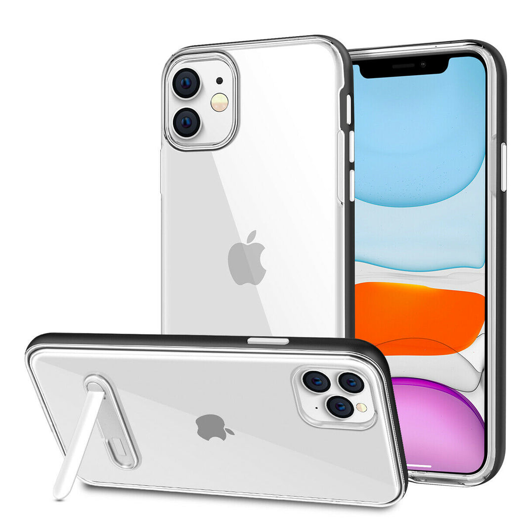 iPhone 11 Pro Max Clear TPU Shockproof Armor Case with Magnetic Stand