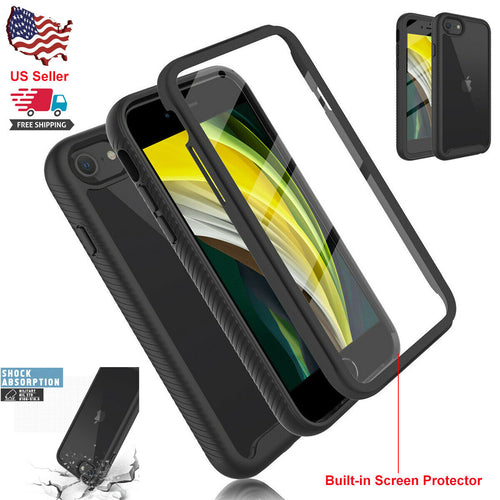 Slim Shockproof Clear Cover Case for iPhone 6 6s 7 8 SE with Screen Protector