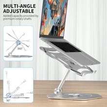 Load image into Gallery viewer, Laptop Stand Adjustable Swivel Notebook Computer Aluminum Holder Ergonomic Riser