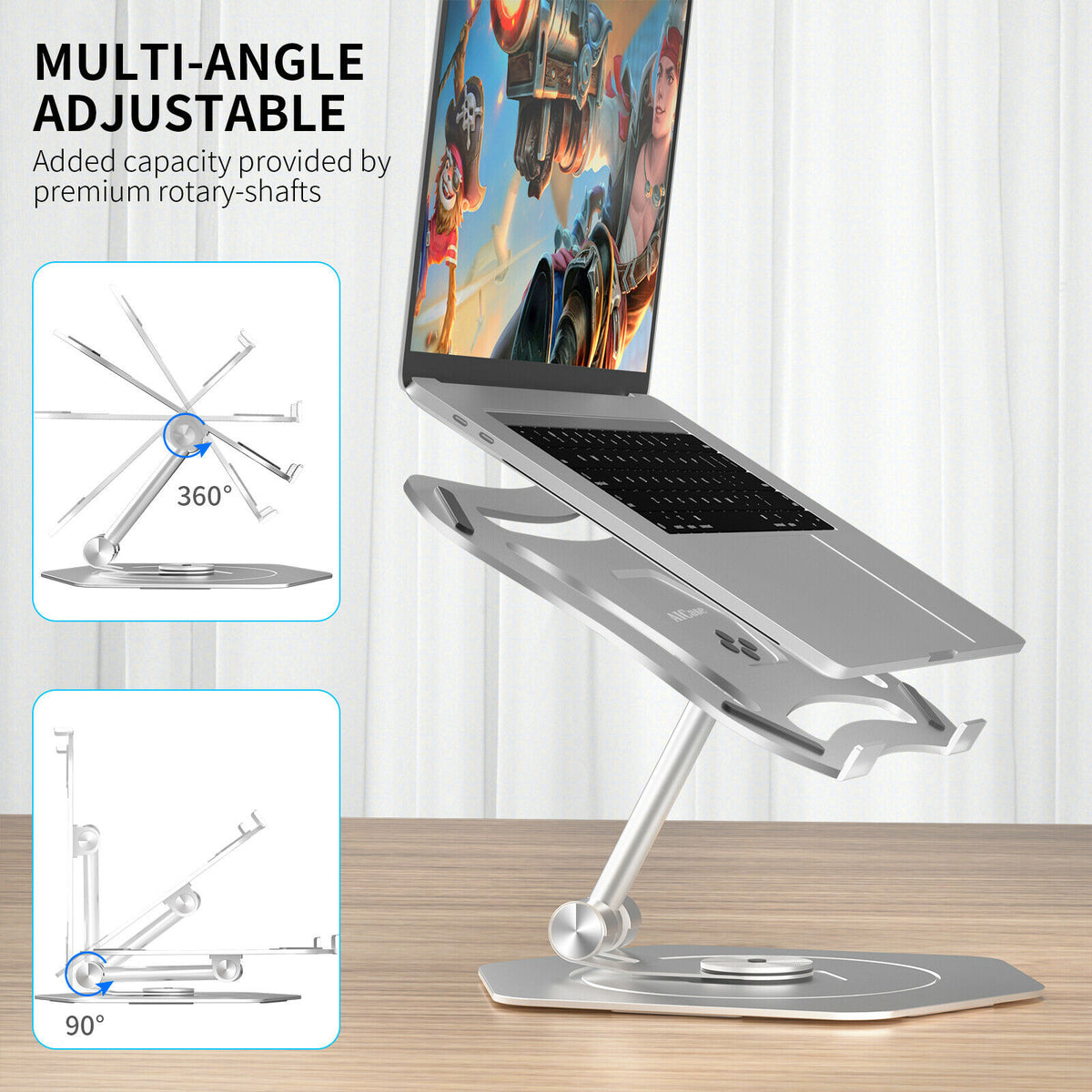 Laptop Stand Adjustable Swivel Notebook Computer Aluminum Holder Ergon ...