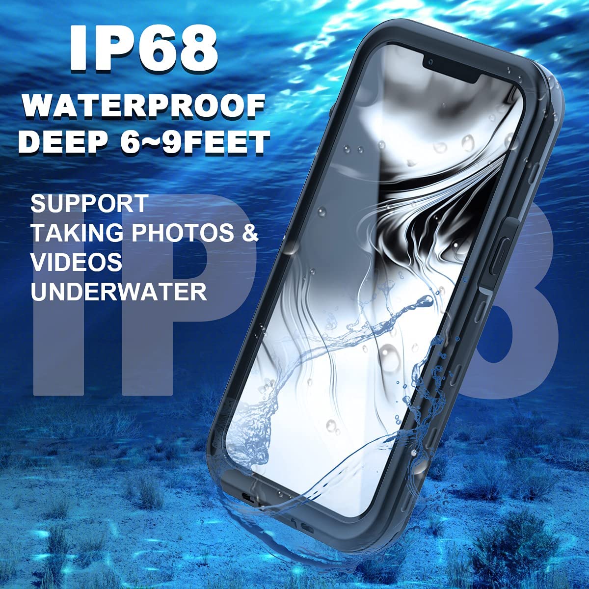 iPhone 13 Mini Waterproof Snowproof Dustproof Shockproof IP68 Certified Fully Sealed Underwater Protective Case Cover