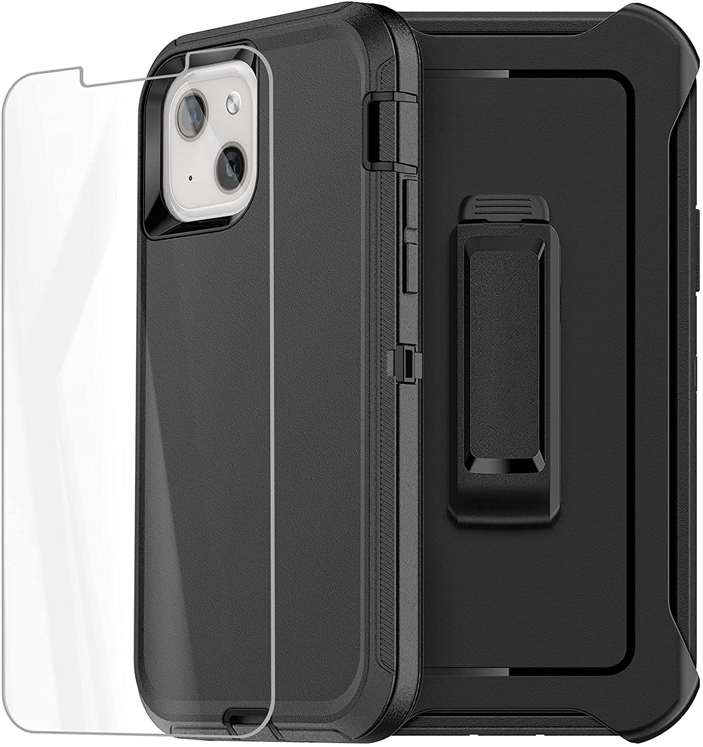 Étui Ceinture Avec Clip En Simili-cuir Lisse Pour IPhone 13 Pro Max (2021) - Noir