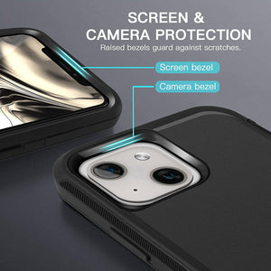 iPhone 13 Case with Belt-Clip Holster and Screen Protector Heavy Duty Protective Phone Cover