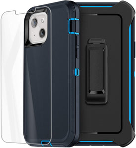 iPhone 13 Case with Belt-Clip Holster and Screen Protector Heavy Duty Protective Phone Cover