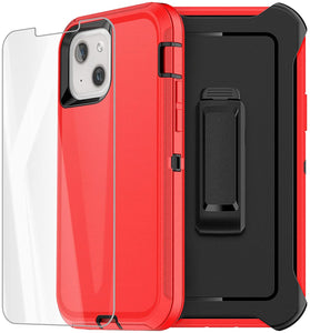 iPhone 13 Mini Case with Belt-Clip Holster and Screen Protector Heavy Duty Protective Phone Cover