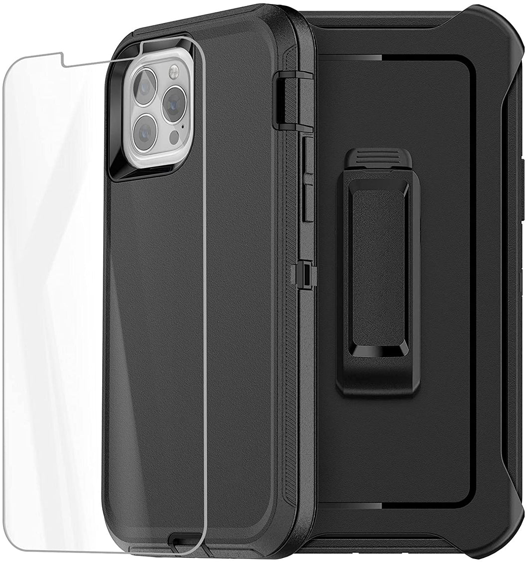 iPhone 13 Pro Max Case with Belt-Clip Holster and Screen Protector Heavy Duty Protective Phone Cover