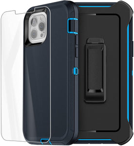 iPhone 13 Pro Case with Belt-Clip Holster and Screen Protector Heavy Duty Protective Phone Cover