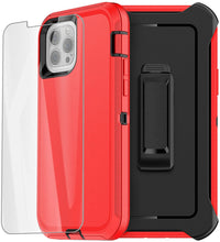 Load image into Gallery viewer, iPhone 13 Pro Max Case with Belt-Clip Holster and Screen Protector Heavy Duty Protective Phone Cover