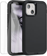 Load image into Gallery viewer, iPhone 13 Mini Heavy Duty Protective Phone Cover Case with Glass Screen Protector