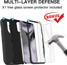 Load image into Gallery viewer, iPhone 13 Mini Heavy Duty Protective Phone Cover Case with Glass Screen Protector