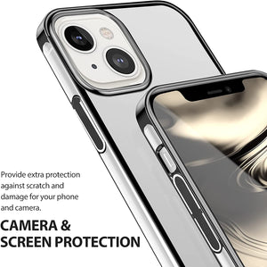 iPhone 13 Clear Slim Thin Case with Kickstand Ring Holder Hard PC Back Transparent Protective Phone Cover