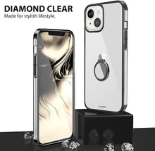 Load image into Gallery viewer, iPhone 13 Clear Slim Thin Case with Kickstand Ring Holder Hard PC Back Transparent Protective Phone Cover
