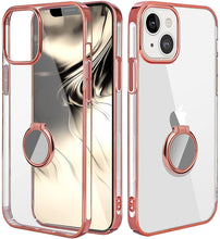 Load image into Gallery viewer, iPhone 13 Clear Slim Thin Case with Kickstand Ring Holder Hard PC Back Transparent Protective Phone Cover