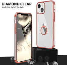 Load image into Gallery viewer, iPhone 13 Clear Slim Thin Case with Kickstand Ring Holder Hard PC Back Transparent Protective Phone Cover