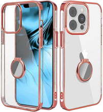 Load image into Gallery viewer, iPhone 13 Pro Max Clear Slim Thin Case with Kickstand Ring Holder Hard PC Back Transparent Protective Phone Cover