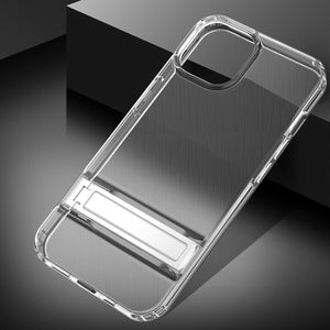 iPhone 13 Case Clear Glitter Shockproof Metal Stand Heavy Duty Cover