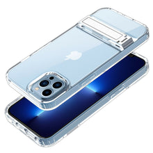 Load image into Gallery viewer, iPhone 13 Pro Max Case Clear Glitter Shockproof Metal Stand Heavy Duty Cover