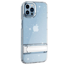Load image into Gallery viewer, iPhone 13 Pro Max Case Clear Glitter Shockproof Metal Stand Heavy Duty Cover
