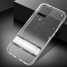Load image into Gallery viewer, iPhone 13 Pro Max Case Clear Glitter Shockproof Metal Stand Heavy Duty Cover