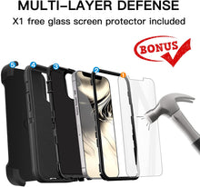 Load image into Gallery viewer, iPhone 13 Case with Belt-Clip Holster and Screen Protector Heavy Duty Protective Phone Cover