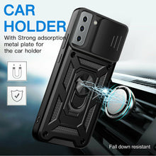 Load image into Gallery viewer, Samsung Galaxy S22 Shockproof Armor Ring Stand Slide Lens Cover Case