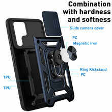 Load image into Gallery viewer, Samsung Galaxy S22 Ultra Shockproof Armor Ring Stand Slide Lens Cover Case