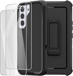 Galaxy S22 Ultra Heavy Duty Drop Protection Full Body Rugged Shockproof DustProof Military Grade Holster Case with Belt Clip and Screen Protector