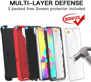 Galaxy S22 Ultra Heavy Duty Drop Protection Full Body Rugged Shockproof DustProof Military Grade Holster Case with Belt Clip and Screen Protector