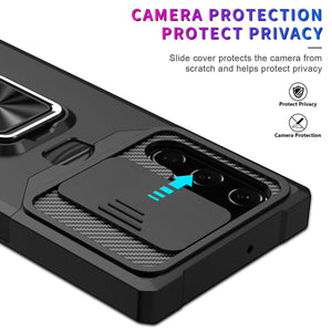 Samsung Galaxy S21 Shockproof Wallet Stand Slide Camera Cover Case with Car Mount