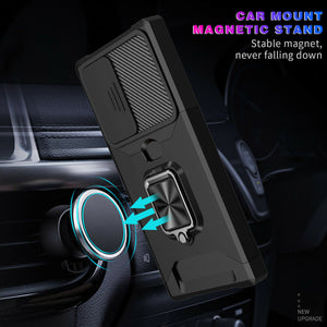 Samsung Galaxy S21 Shockproof Wallet Stand Slide Camera Cover Case with Car Mount