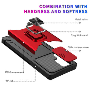 Samsung Galaxy S21 Shockproof Wallet Stand Slide Camera Cover Case with Car Mount