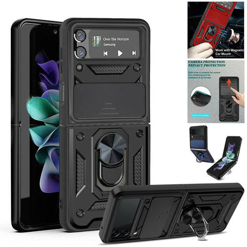 Samsung Galaxy Z Flip3 5G Case Heavy Duty Shockproof Ring Stand Camera Cover