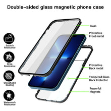 Load image into Gallery viewer, Aluminum Metal Frame Hard Case for iPhone 13 with Magnetic Clear Glass Cover