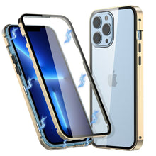 Load image into Gallery viewer, Aluminum Metal Frame Hard Case for iPhone 13 with Magnetic Clear Glass Cover