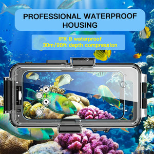Waterproof iPhone Protective Case 98FT/30M Underwater Photography Housing Cover