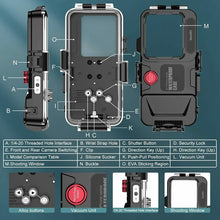 Load image into Gallery viewer, Waterproof iPhone Protective Case 98FT/30M Underwater Photography Housing Cover