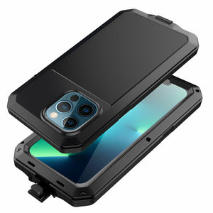 iPhone 13 Aluminum Heavy Duty Cover Case with Screen Protector