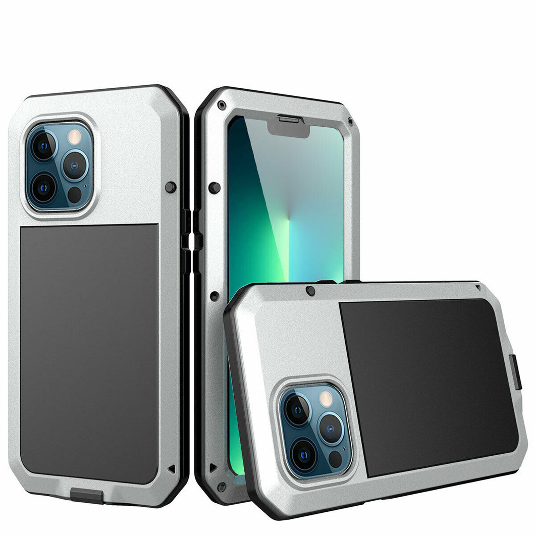 iPhone 13 Aluminum Heavy Duty Cover Case with Screen Protector